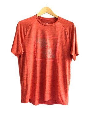 Under Armour Mens Tech Tee Shirt Raglan Sleeves Medium Red Heather Athletic